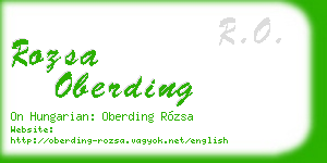 rozsa oberding business card